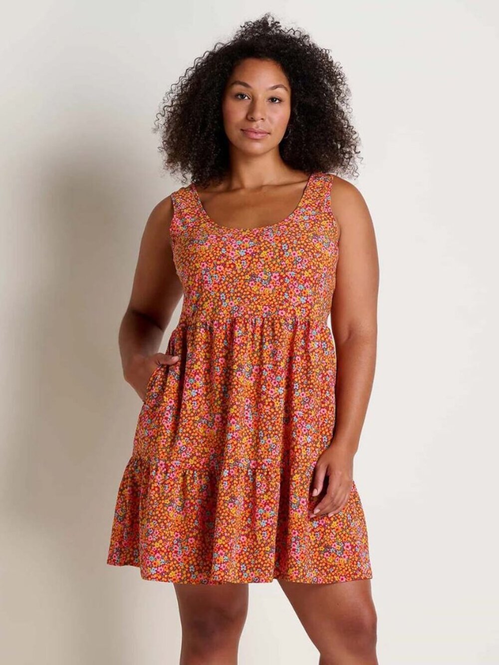 NWT Toad&Co Sunkissed Sunsana Floral Tiered Tank Dress Womens Large L